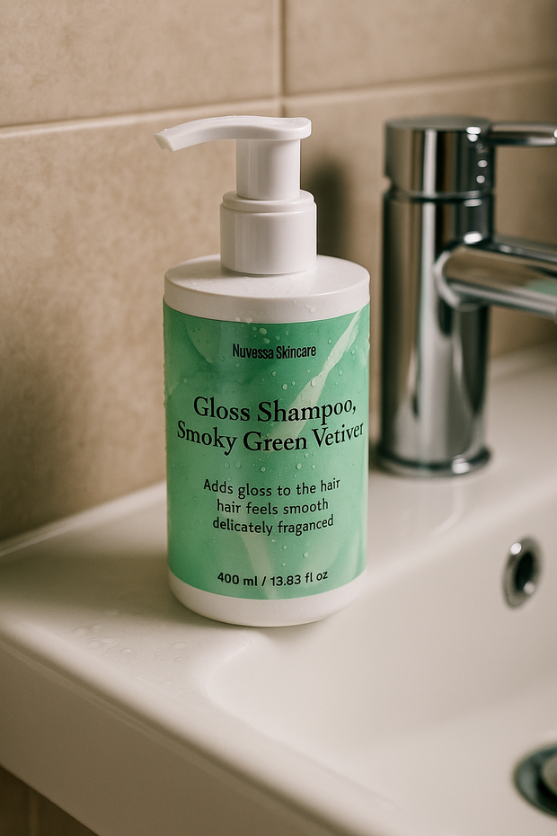 Gloss Shampoo, Smoky Green Vetiver Nuvessa Skincare