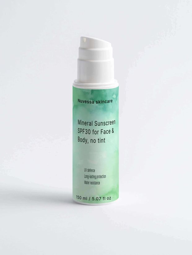 Mineral Sunscreen SPF30 for Face & Body,no tint Nuvessa Skincare